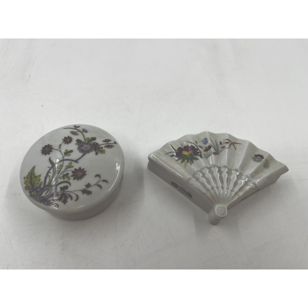Vintage HAVILAND LIMOGES Pair Of France porcelain hand painted trinket boxes